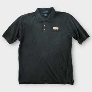 Vintage Fiesta Rancho Casino Polo Shirt Mens Large Black Rugby Cotton Velocity